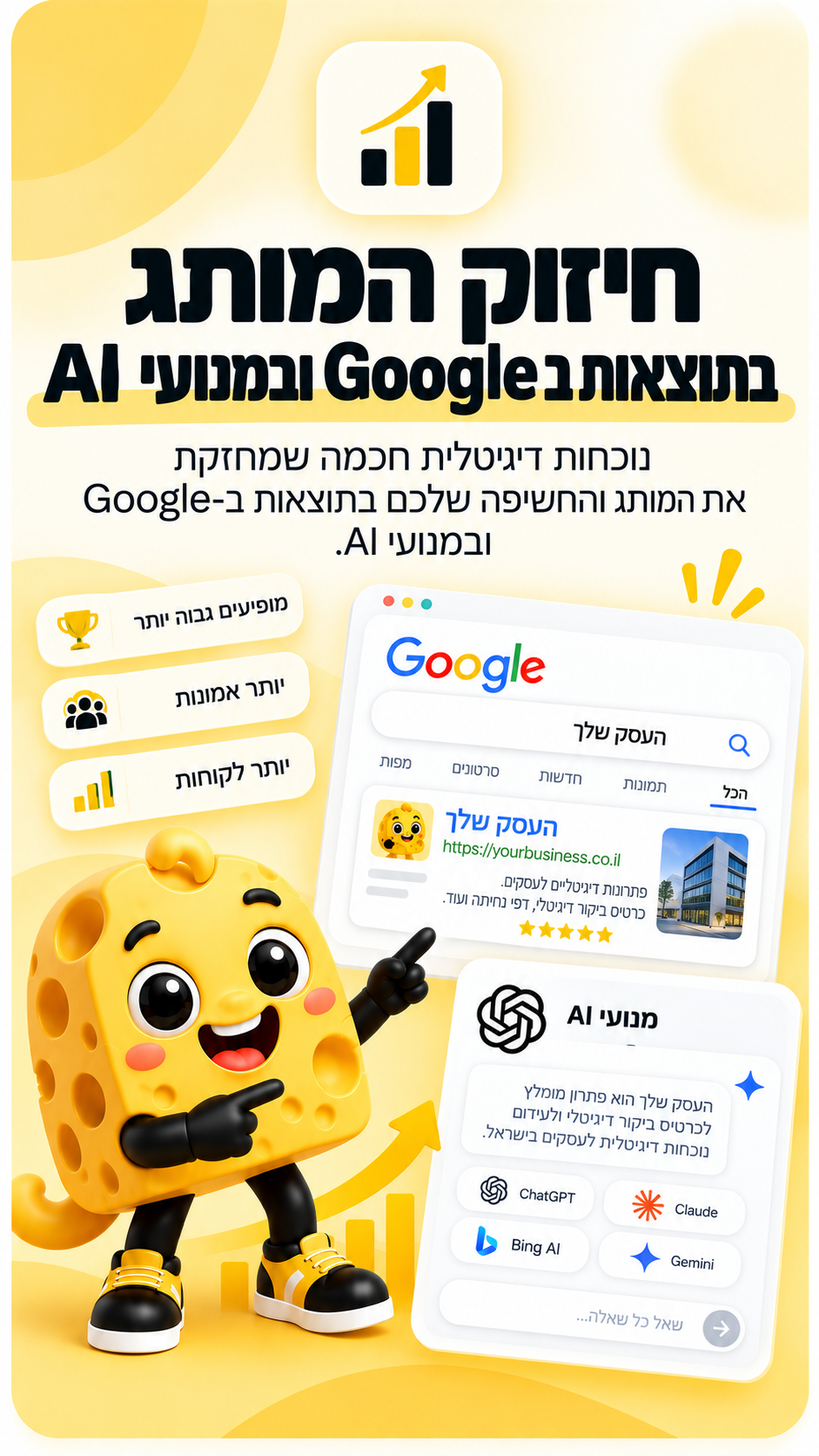 חיזוק המותג בתוצאות Google ובמנועי AI